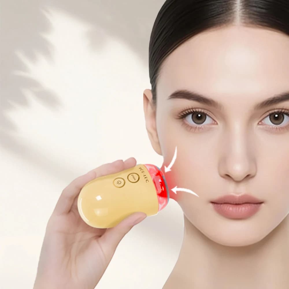 Electric Firming Red Light Emitting Diode Micro Current EMS Facial Massage Neck Color Toning Beauty Device Facial Massager