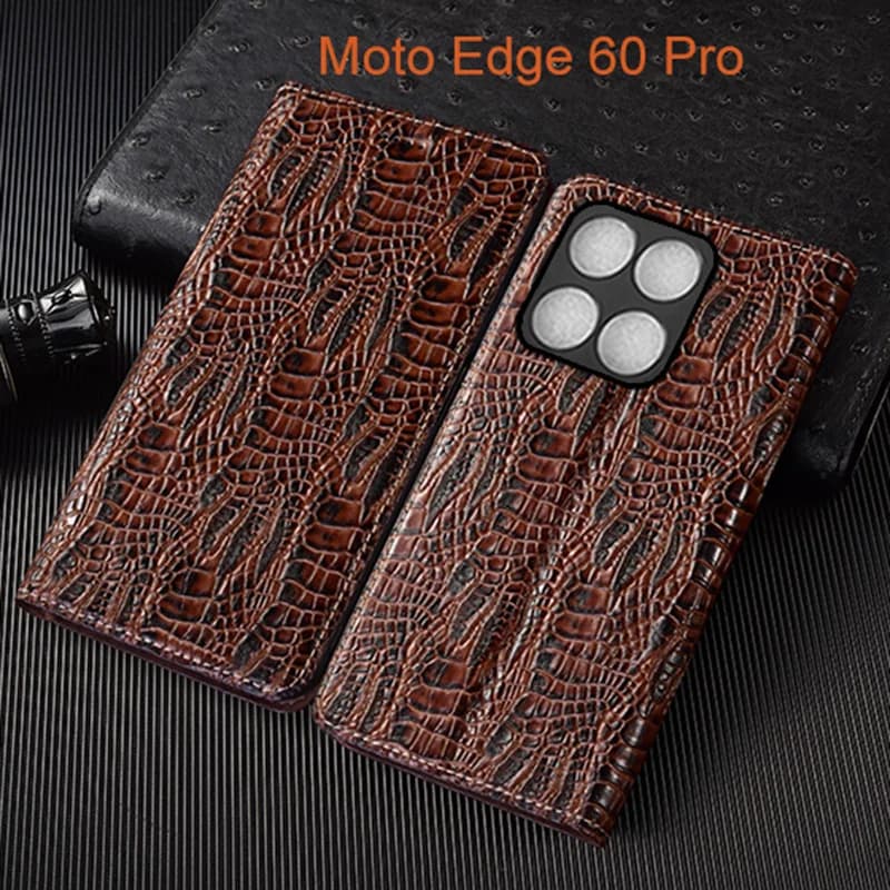 Dragon Claw Genuine Leather Flip Case For Moto Edge 60 60S 70 Pro Neo Fusion Plus Phone Cover Card Cases Scratch Proof