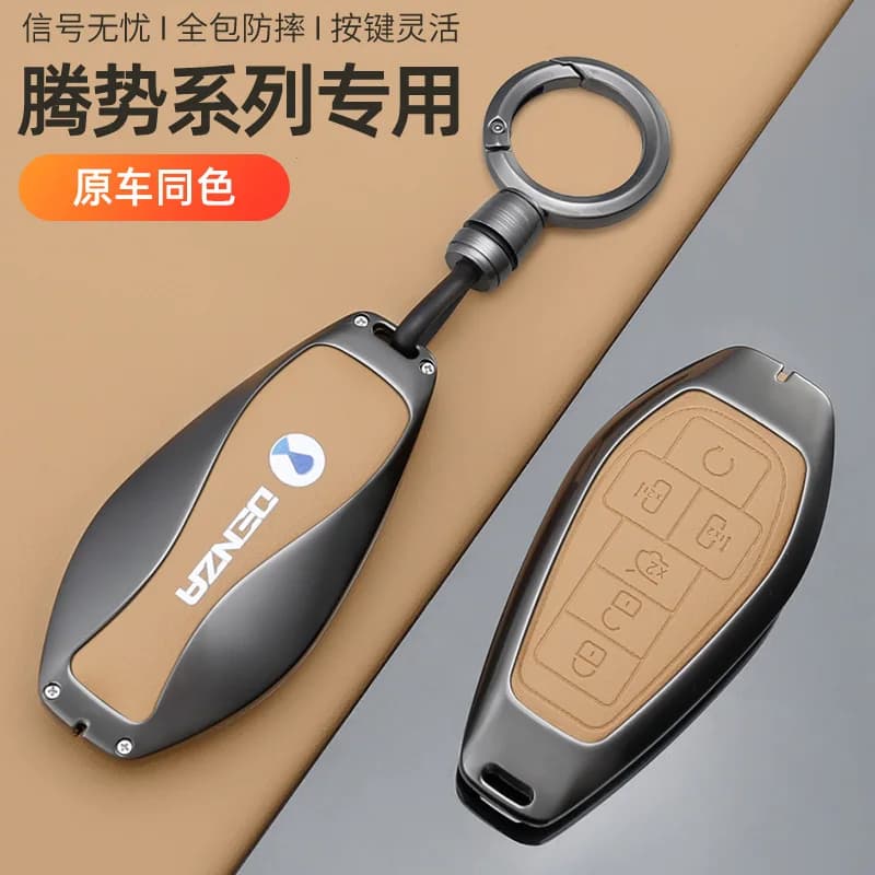 For DENZA Z9 Z9GT N8 D9 Zinc Alloy Key Case Cover Remote Protective Shell Bag Car Interior Modified Accessories
