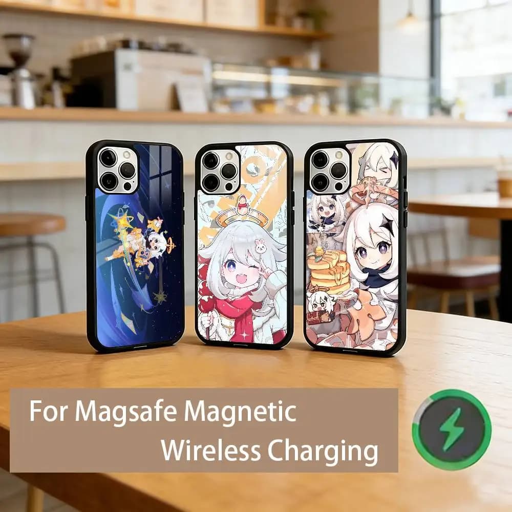 G-Genshin P-Paimon Phone Case For iPhone17,16,15,14,13,12,11 Plus,Pro Magnetic For Magsafe Wireless Charging
