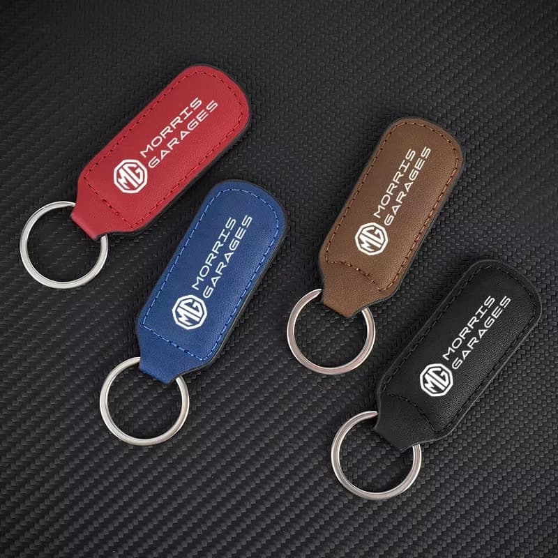 Car Keychain Premium Leather Key Pendant Car Badge Key Strap For MG ZS MG4 EV MG HS MG3 MG5 EV Marvel R MG ONE MG6