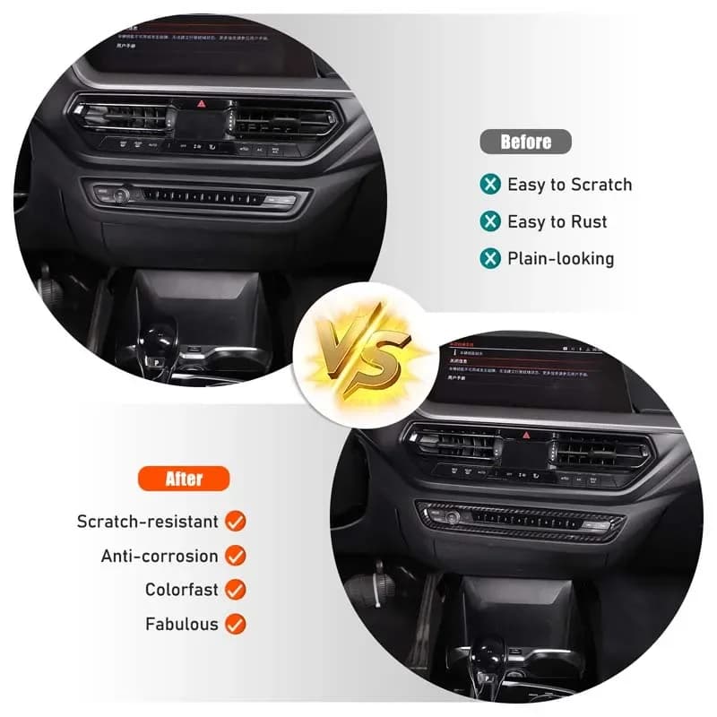 For BMW 1 2 Series F40 F44 2020-2024 ABS Carbon Fiber Car Center Control Panel Volume Knob Frame Cover Trim Auto Accessories
