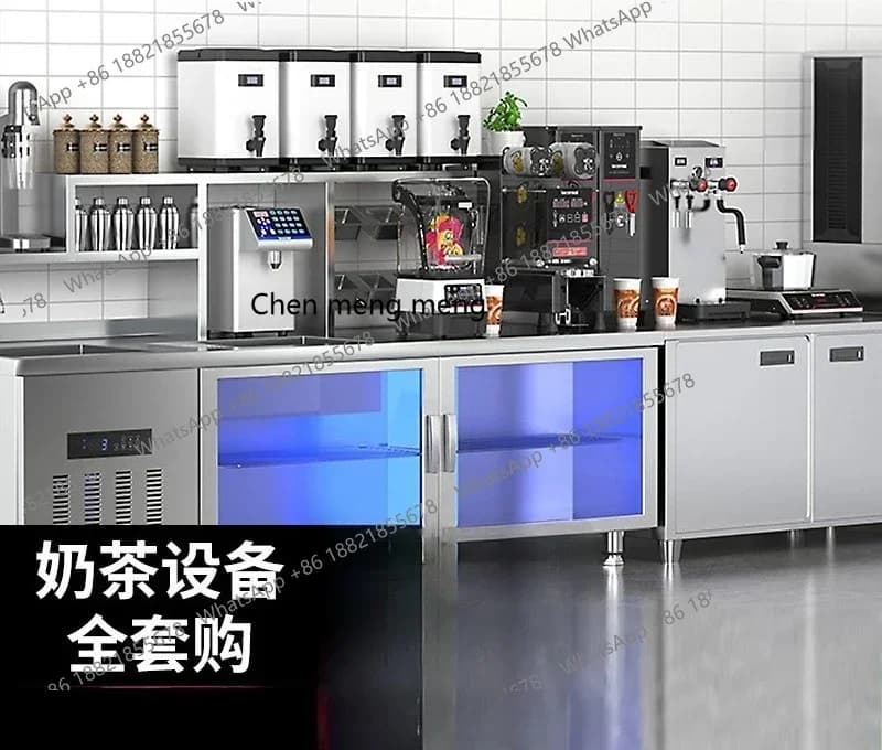 X Commercial, coffee shop equipment Stainless steel refrigerated workbench Kitchen fresh-keeping console