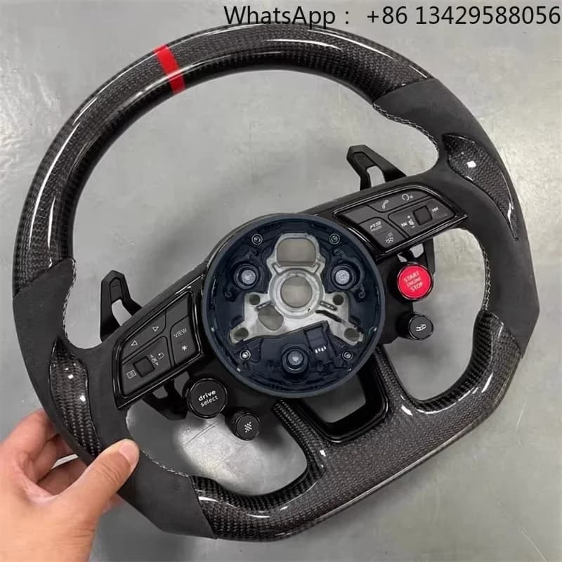 Carbon Fiber Steering Wheel for Audi R8 A5 A6 A7 S3 S4 S5 S6 S7 Q3 Q5 Q7 Q8 Rs3 Rs4 Rs5 Rs6 Rs7 Custom Alcantera Steering Wheel