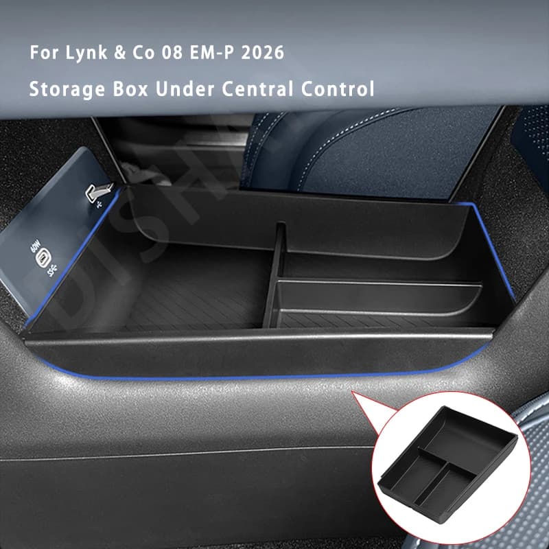 For Lynk & Co 08 EM-P 2026 Centre Console Armrest Storage Box Organizer Tray TPE Storage Box Under Centre Console Accessories