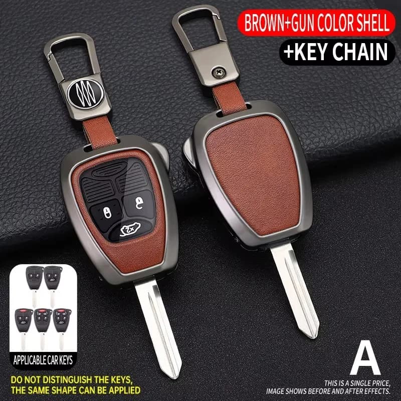 Zinc Alloy Car Key Case Cover For Jeep Wrangler Jk Commander Grand Cherokee Chrysler Pacifica Aspen 300 Dodge Caravan Accessorie