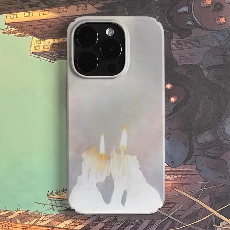 Pink and Yellow Candle Language Art Phone Case for IPHONE 17Air 16E 15PROMAX 14Plus 13 12 MINI 11 16Plus XR Acrylic Phone Cover