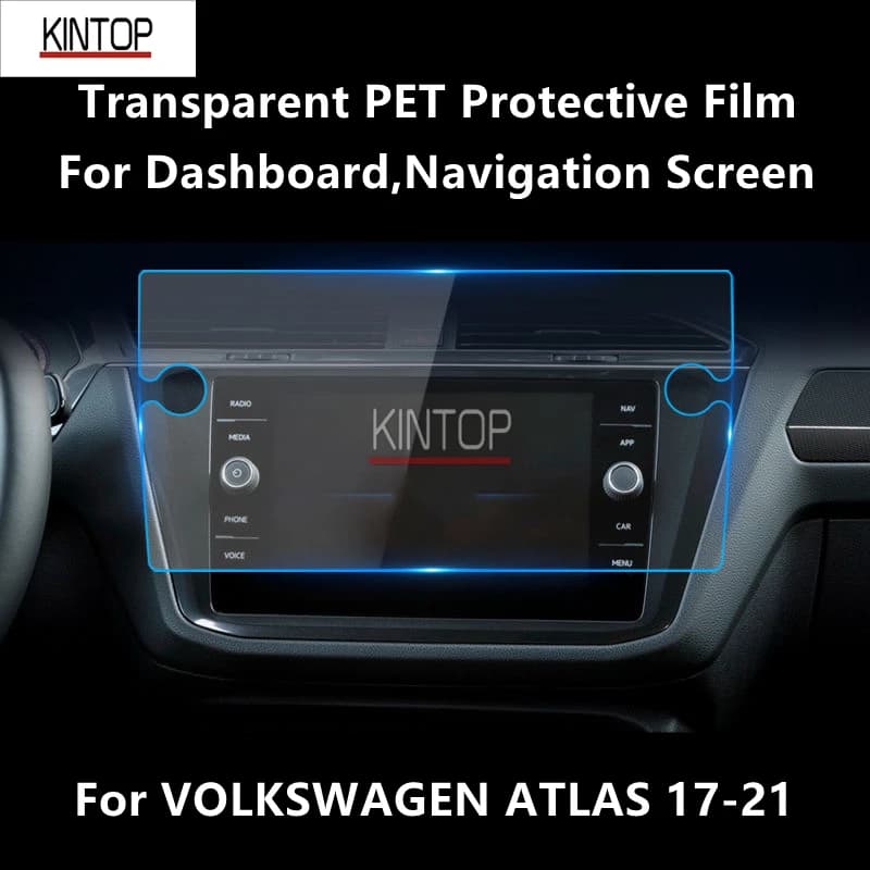 For VOLKSWAGEN ATLAS 17-21 Dashboard,Navigation Screen Transparent PET Protective Film Anti-scratch Repair Film Accessorie