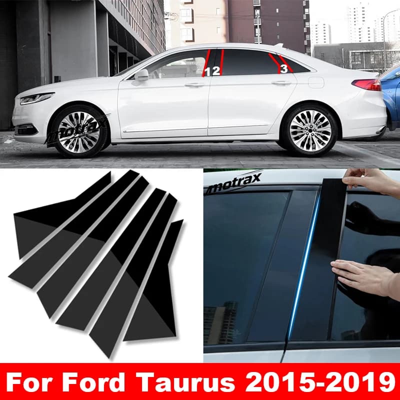 For Ford Taurus 2015 2016 2017 2018 2019 Car Pillar Posts Door Window Trim Cover Window Decorative Cover BC Column Sticker
