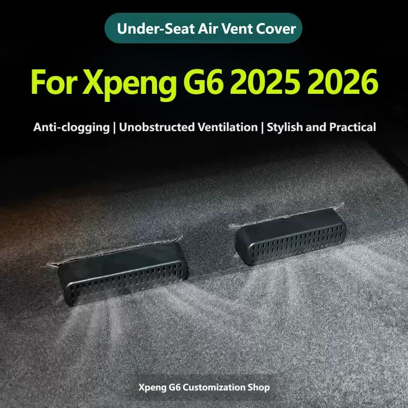 For Xpeng G6 2025 2026 4PCS Under Seat Air AC Conditioning Vent Outlet Dust Cover Protection Frame Interior Accessories