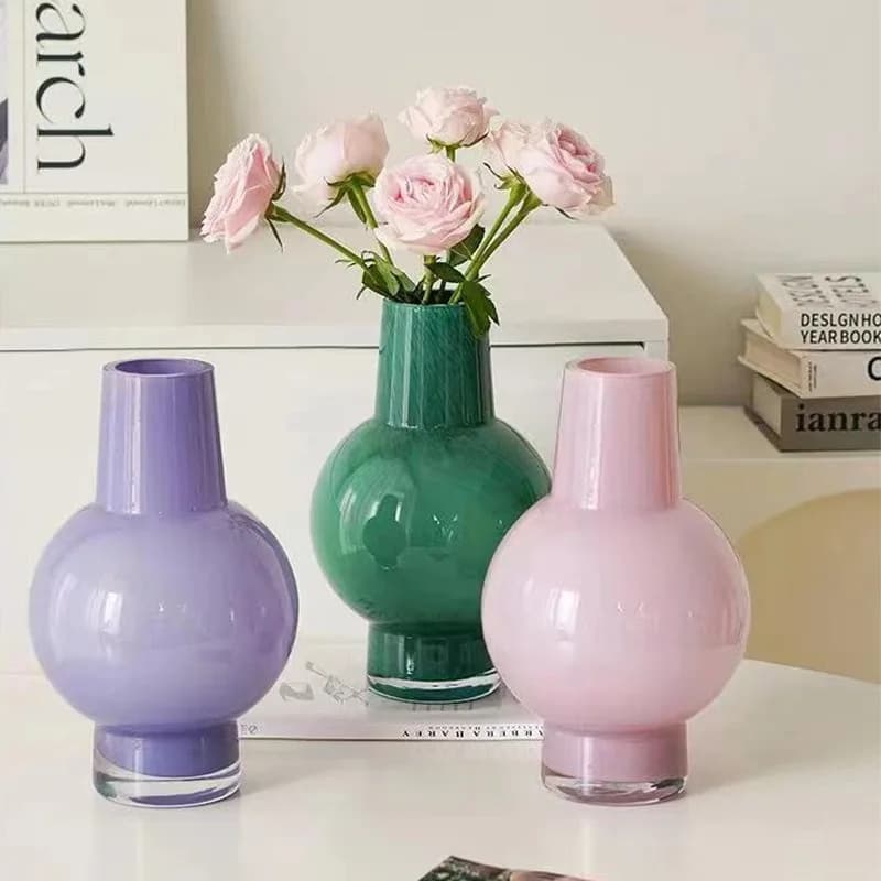 Glass Vase Simple Restaurant Decoration Light Luxury Texture تحف كبيره للمنزل Maison Home Decor Jarrones Floreros Altos