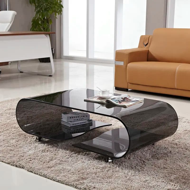 Nordic Black Coffee Tables Acrylic High Quality Narrow Designer Coffee Tables Decor Modern Mesa De Centro Sala Furniture Home