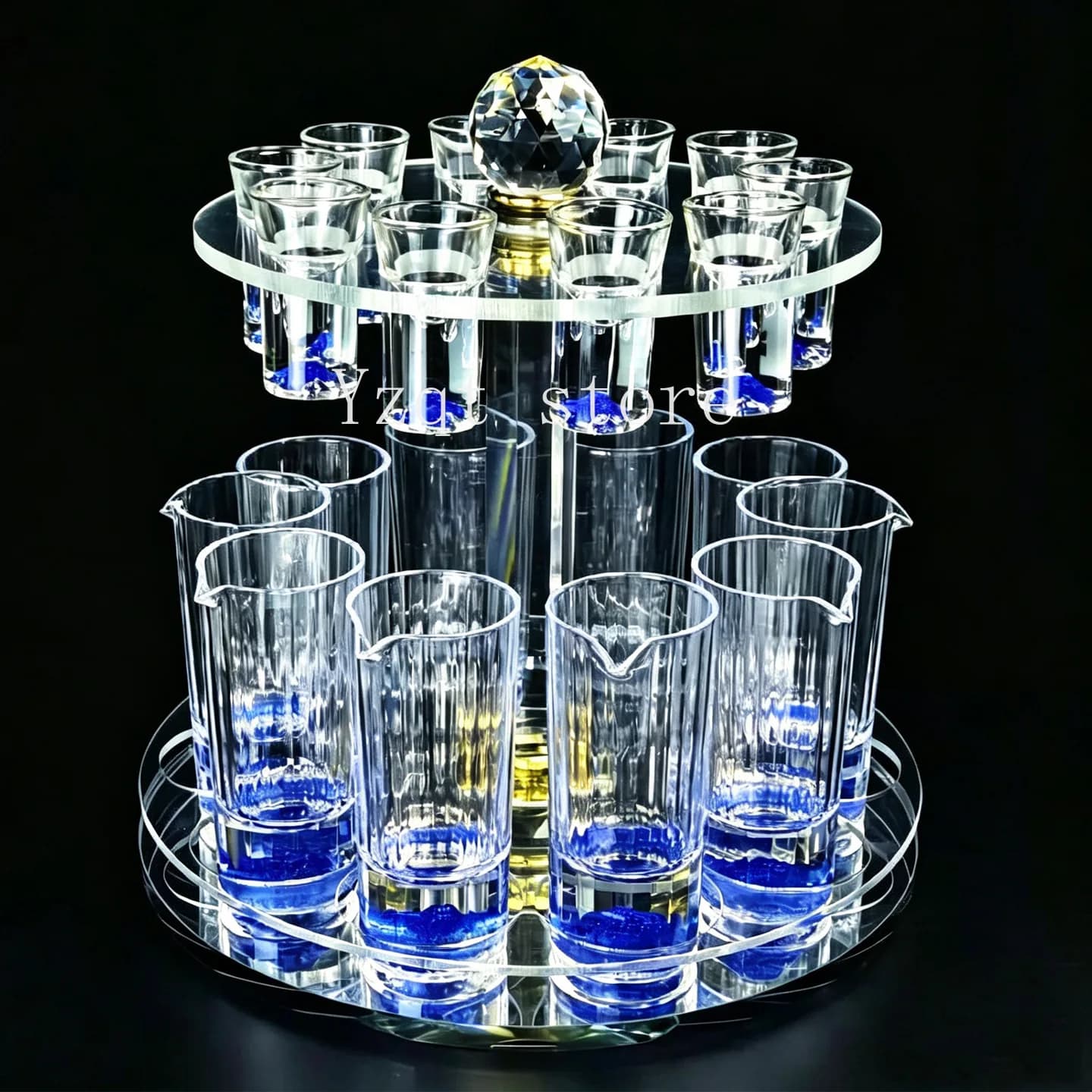 Household light luxury German small  glass high-end glass Baijiu cup gold foil  cup crystal wine set wine dispenser