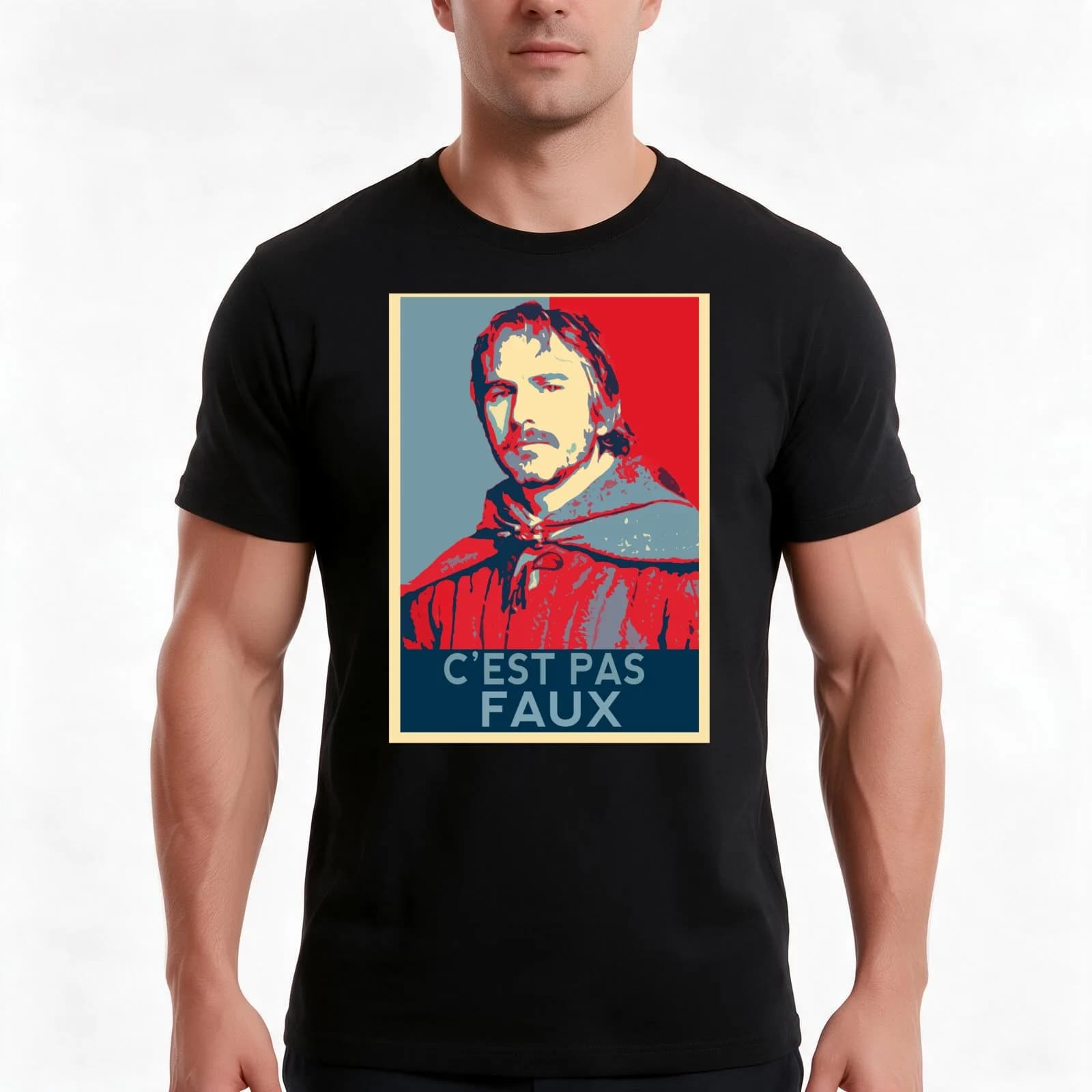 Kaamelott - Perceval Hope Style - C'est pas faux T-Shirt, Summer Casual Cotton Tee, Oversized Streetwear Tops, Unisex Men Women
