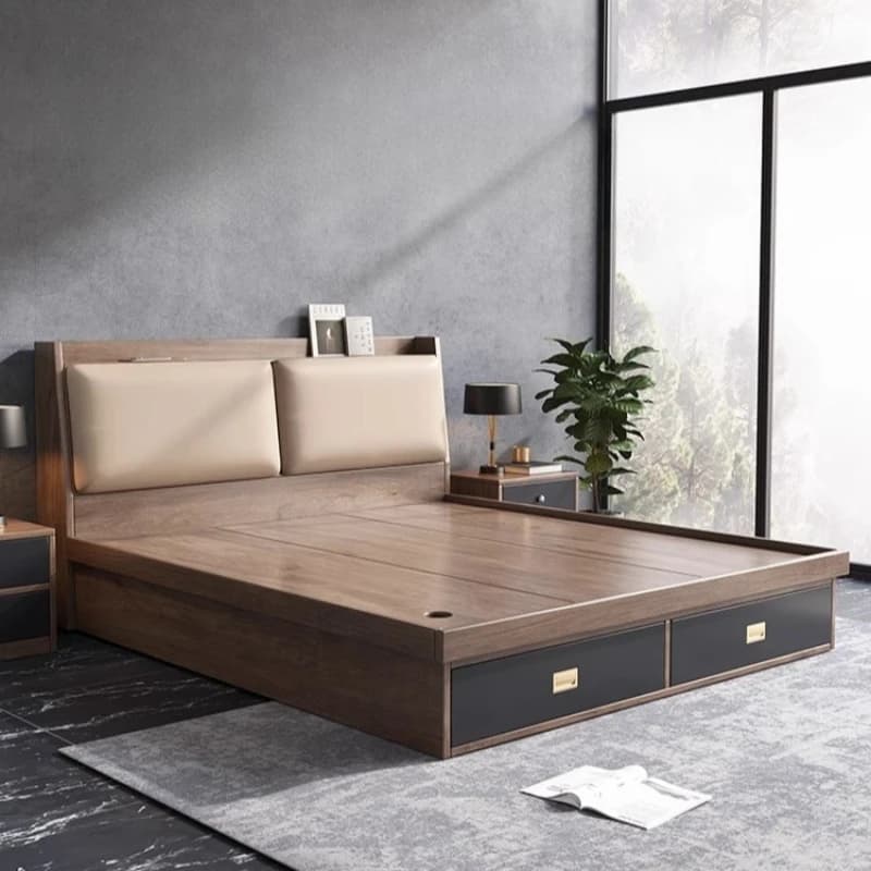 King Upholstered Bed Frames Double Luxury Headboard Bed Earthing Modern Camas De Matrimonio Dormitorio Bedroom Furnitures