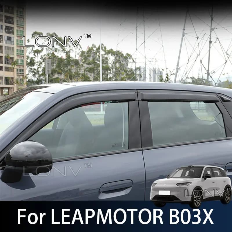 Window Door Visor For Leapmotor B03X 2026 2027 Window Awnings Vent Awning Sun Rain Smoke Guard Cover Car Body Kits Accessories