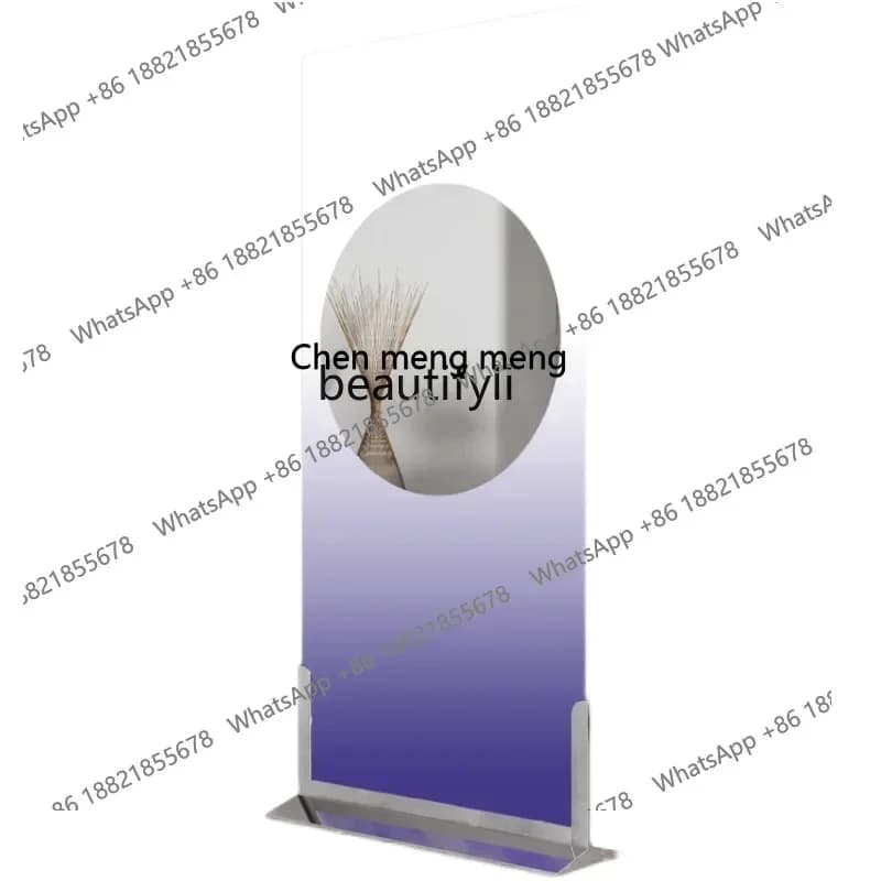 cc182R Stainless steel simple transparent anti-droplet full body mirror hairdressing light luxury transparent floor oval mirror
