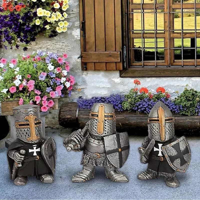 Knight Legion Resin Craftsmanship European Sculpture, Dwarf Guard Corps Decorative Crafts, Desktop Small Ornaments