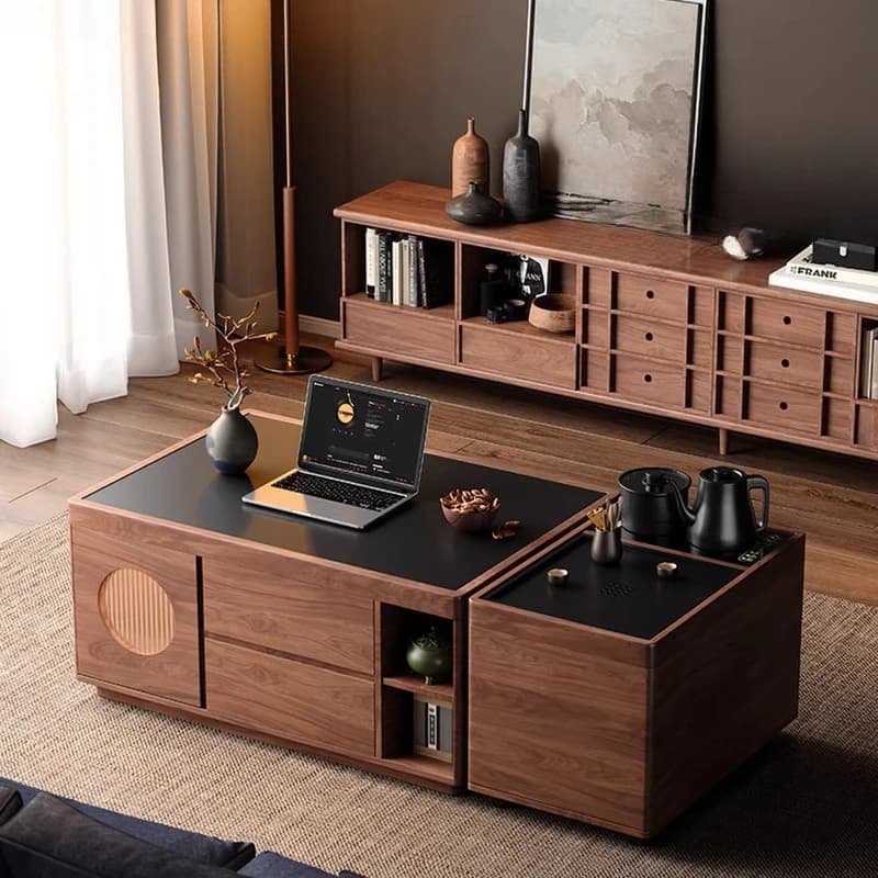 Walnut Living Room Coffee Tables Brown Classy Wood Vintage Modern Coffee Tables Center Lateral Space Kaffeetische Furniture Home
