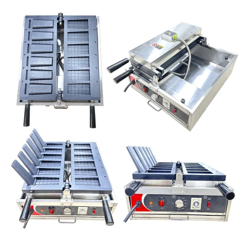 Commercial flip waffle machine, non-stick pan ice cream leather machine, engraving process