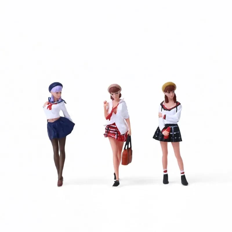 1:64 JK girl doll set simulation resin model