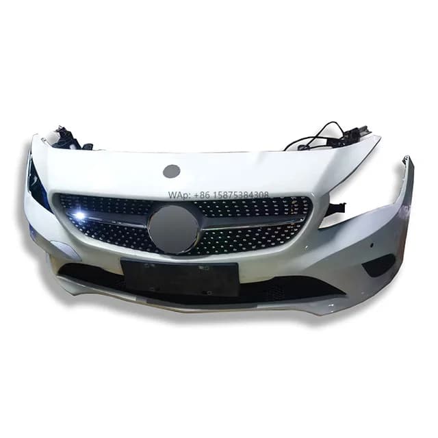 For CLA W117 Front Bumper Assembly with Grille Radiator Premium Car Bumper Assembly for Enhanced Performance