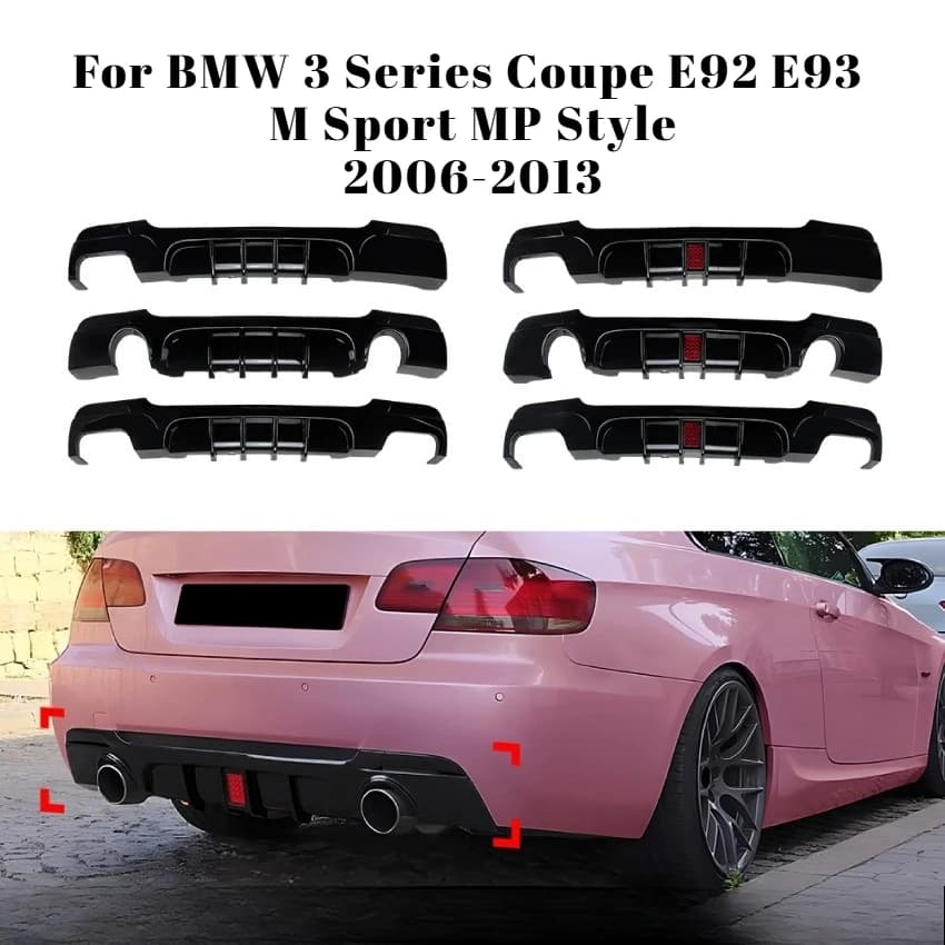 For BMW 3 Series Coupe E92 E93 M Sport MP Style Rear Bumper Lip Diffuser Spoiler Exterior Modified Auto Styling Car Accessories