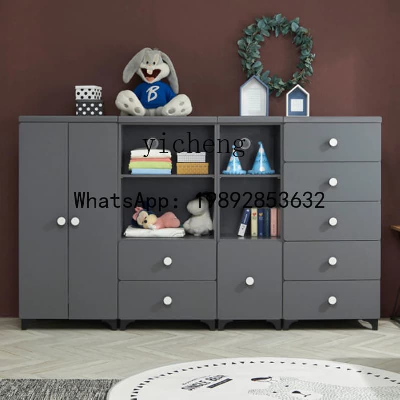 Solid Wood Wardrobe Five Buckets Assembled Cabinet Household Bedroom Children Storage Cabinet Drawer Storage Rack