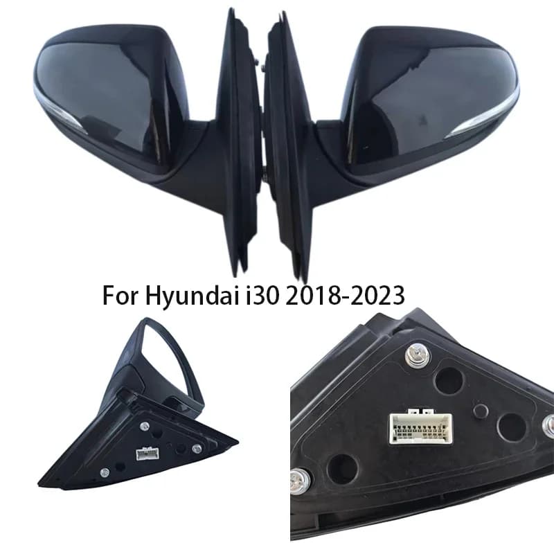 6/8 Pins Rearview Mirror Assembly For Hyundai I30 PD 2018 -2024 Manual/Power Folding Black /white Side Mirror Car Accessories