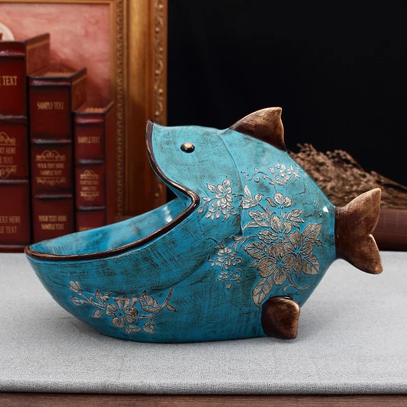 Nordic Statues Home Decor Items Big Mouth Fish Bedroom Decoration Figures Environmentally Friendly Resin Handicrafts Christmas