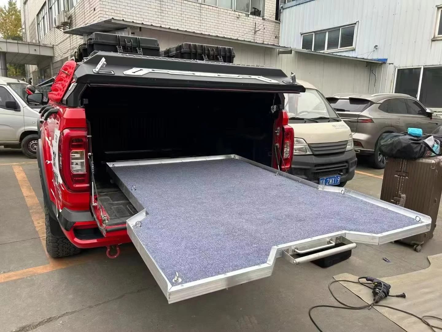 Aluminum Ute Tray Slide-out Tray Pickup Truck Push-Pull Slide Drawer Tray for Pickup Truck Ford F150 RAM Hilux Ranger Dmax