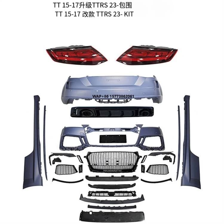 for 2015-17 TT Modified Body Kit TTRS Style Bumper Upgrade 2023 TT Rear Lip