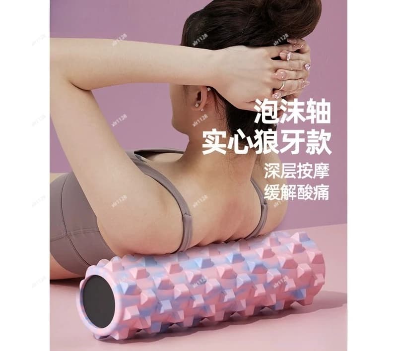 Spiky Foam Roller, Solid Massage Roller for Muscle Relief, Yoga Fitness Relaxation Training Equipment