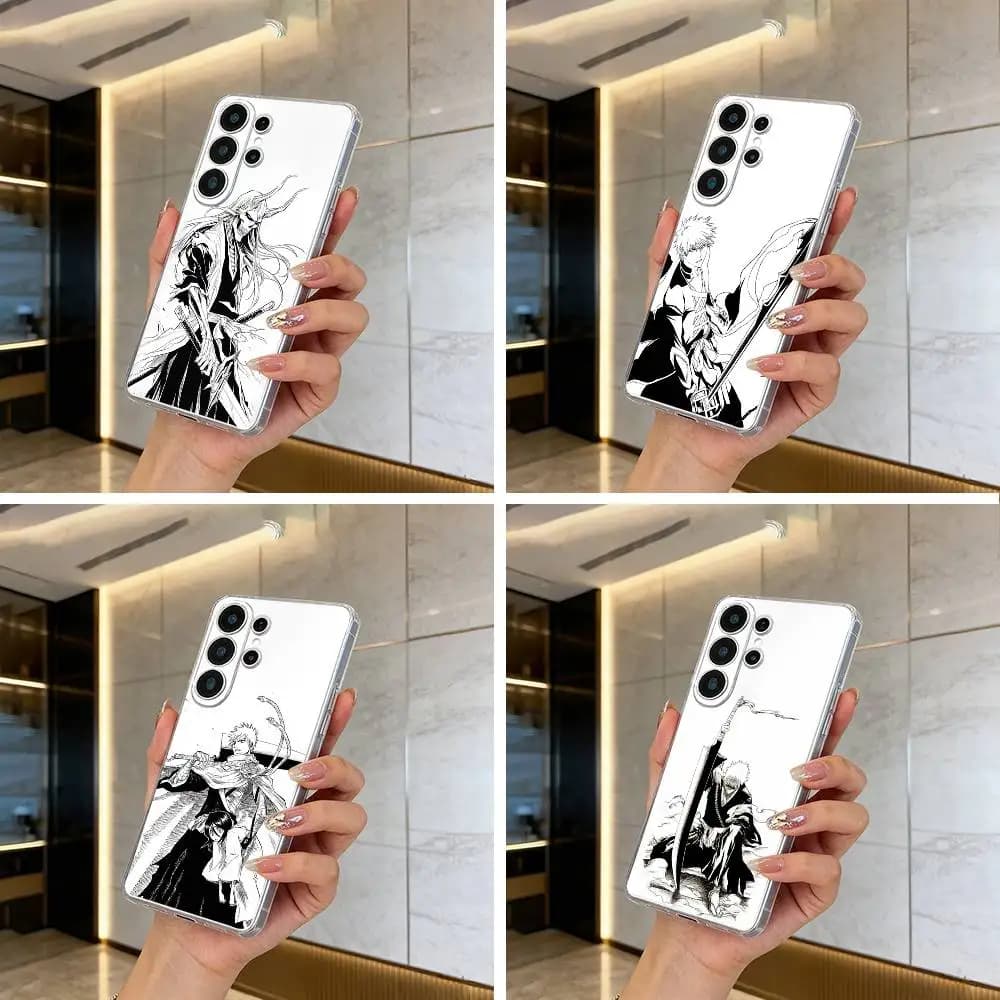 Hot anime-B-L-E-A-C-H Phone Case For Samsung S25,S24,S21,S22,S23,S30,Ultra,S20,Plus,Fe,Lite Transparent Cover