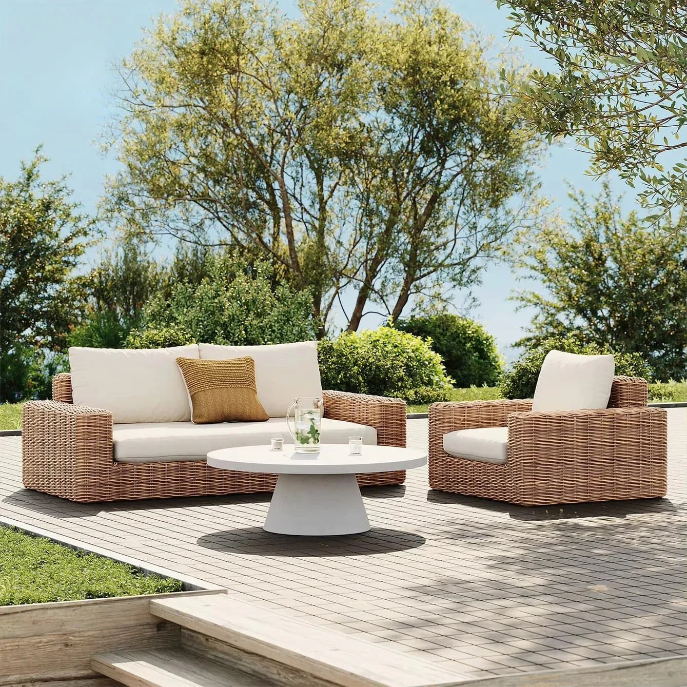 Sunscreen waterproof simple style garden sofa outdoor rattan garden sofa classical aluminum outdoor leisure sofa