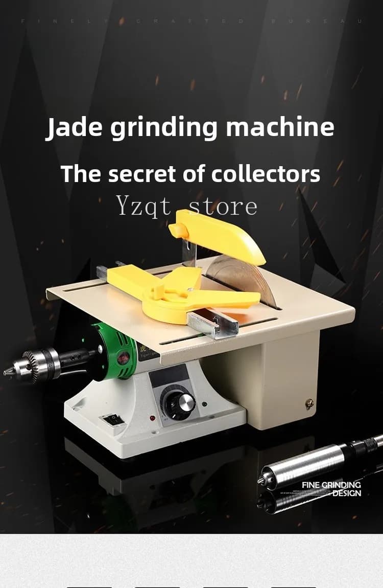 220V Jewelry Stone Grinder, Desktop Electric Polisher, Desktop Lathe Polisher, Adjustable Speed 0-10000RPM, 750W