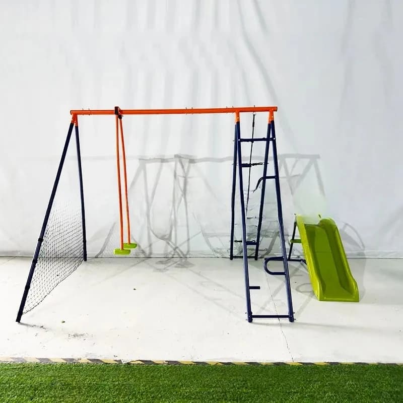 Outdoor Double Swing Set with Climbing Frame for Children Kindergarten Community and Household Courtyard Multi-Functional