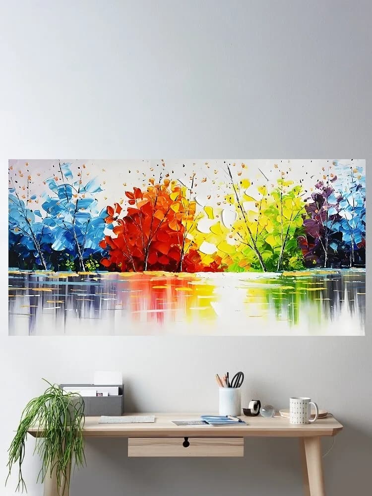 Abstract Landscape, Art Print Silk Poster Home Wall Decor