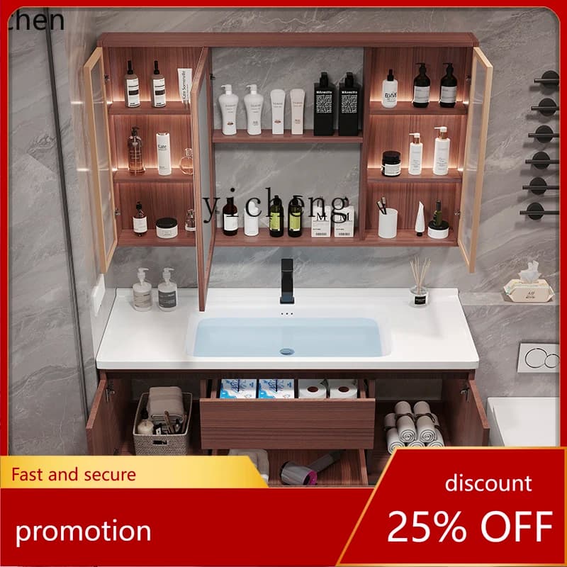HXL integrated basin new Chinese bathroom cabinet toilet ceramic face wash basin washstand