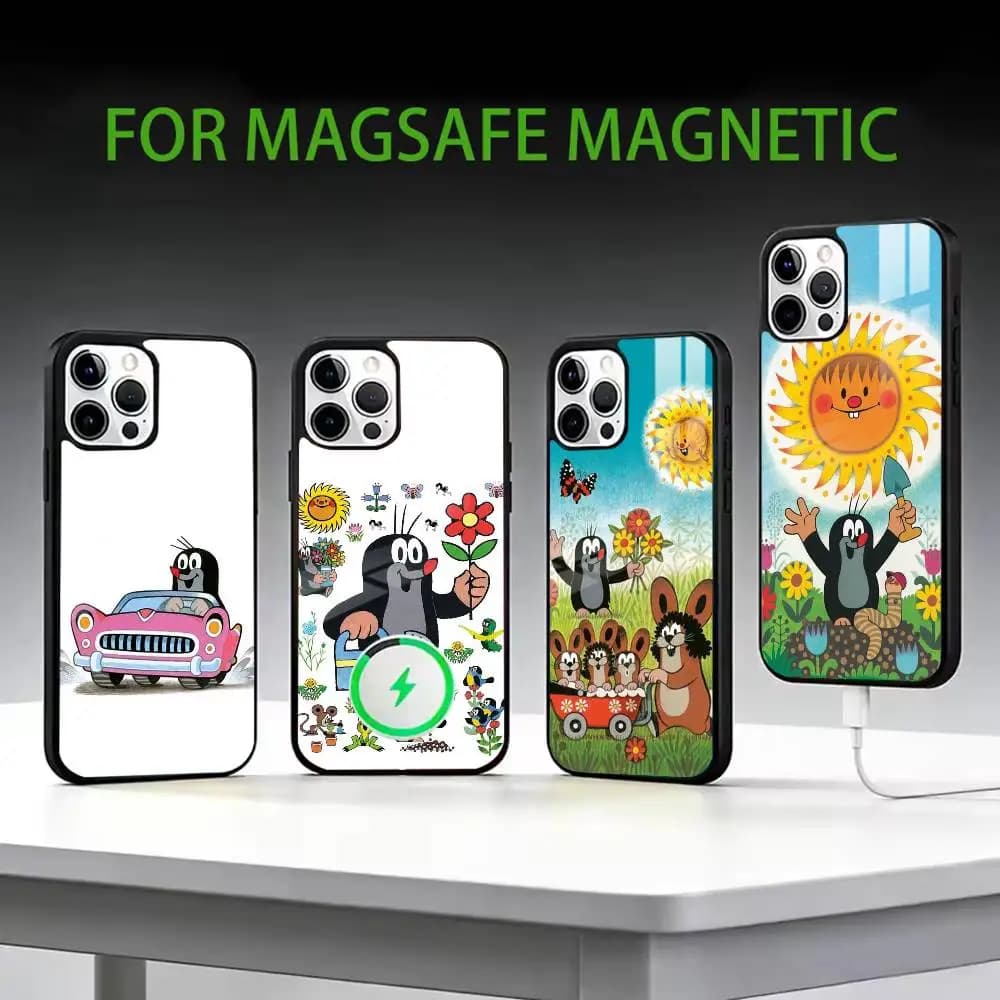 Cartoon Littles Mole  Phone Case For iPhone17,16,15,14,13,12,11 Plus,Pro Max Magnetic For Magsafe Wireless Charging