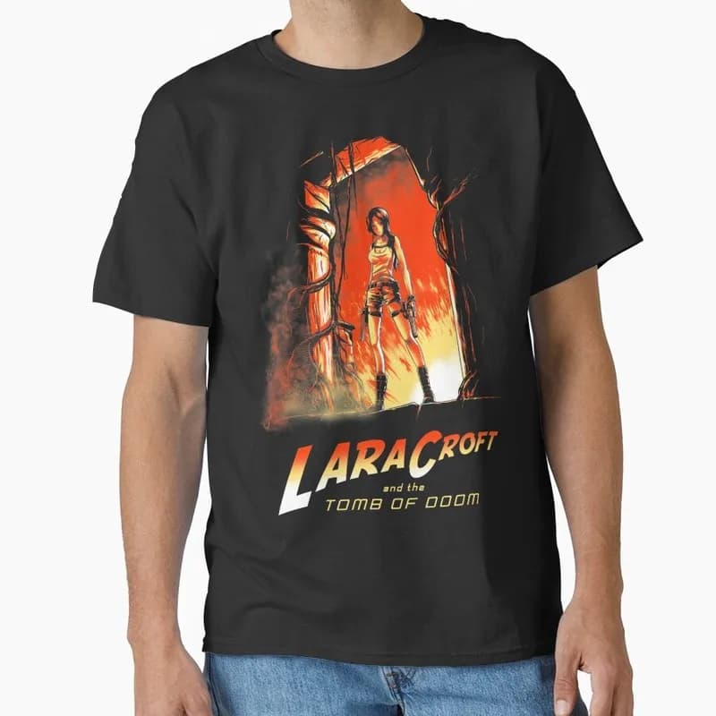 Retro Video game Tomb Raider Angel of Darkness Lara Croft Gift t shirt for gamer 1016 Short Sleeve Graphic Clothes US Size Tee
