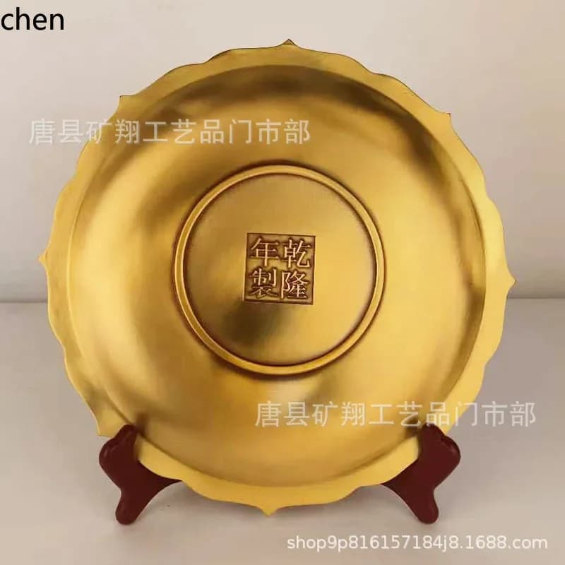 brass zodiac animal disc embossed copper plate home desktop shop crafts
