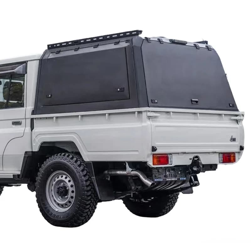 For  Land Cruiser LC79 Double Cab - Manganese Steel Full Enclosed High Top Canopy | No Glass 3-Door Pickup Bed Cover