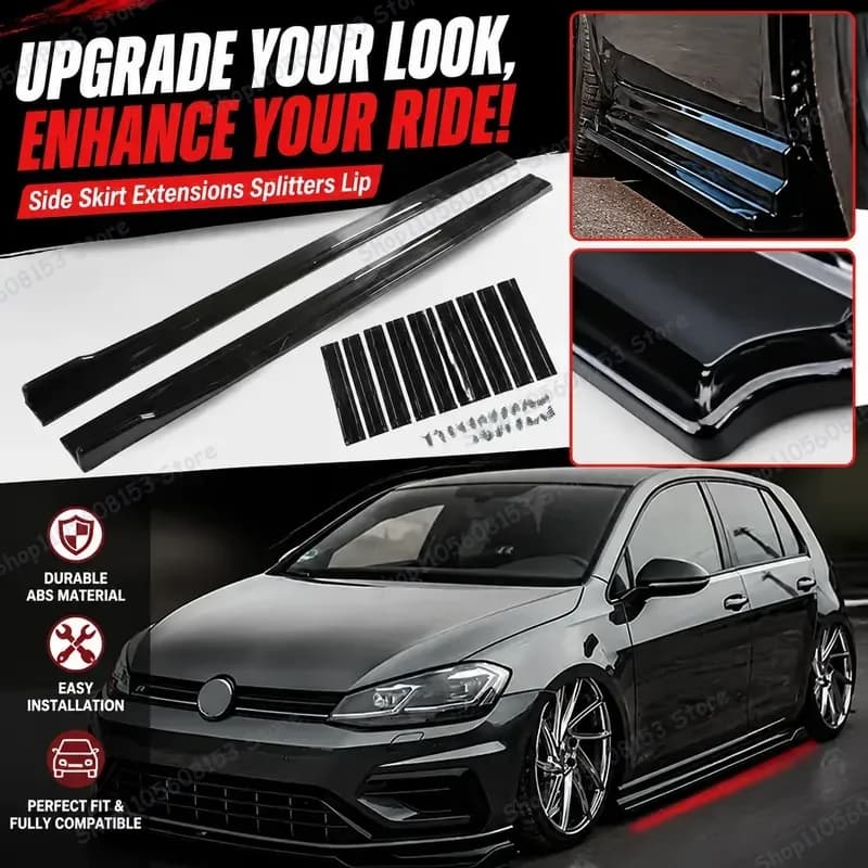 For BMW VW Golf MK6 MK7 Honda Audi Side Skirt Extensions Universal Rocker Panels Diffuser Winglets Body Kit Aerodynamic Trim