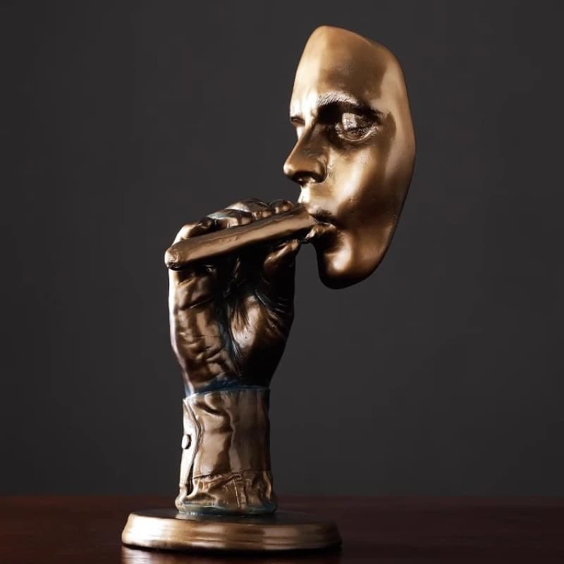 Creative Cigar Abstract Sculpture, Resin Figure Retro Statue Bar Art, Home Decoration, Smoking Figure Statue