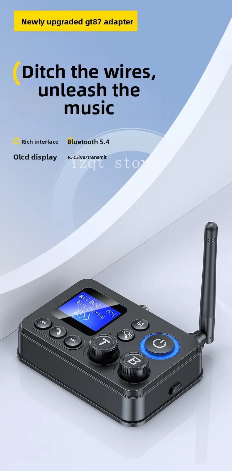5.4 Bluetooth audio adapter audio adapter receiver transmitter adapter TF card U disk treble heavy bass