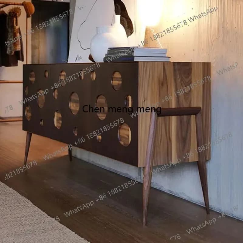 RR Medieval dining side cabinet, tea storage against the wall, modern light luxury living room storage cabinet