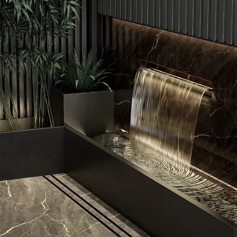 Stainless Steel Waterfall Outlet Low Voltage Led Light Bar Rockery  Light Bar Water Wall Landscape Special Landscape Lamp