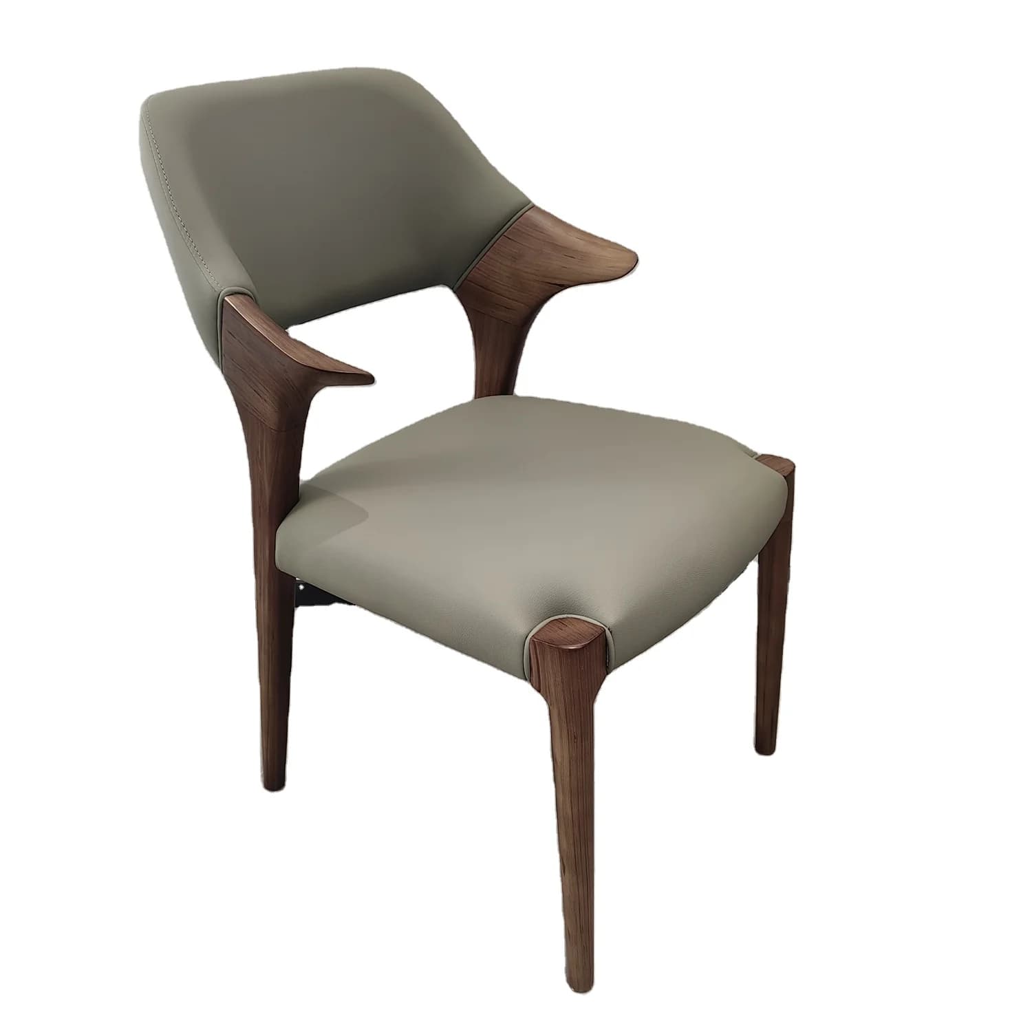 #Superior Materials Luxury Solid Wood Leisure Dining Chair Restaurant Leather Chair Solid Wood Dining Room Furniture Chair