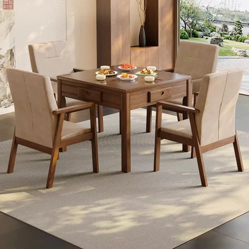 HT mahjong table dining table dual-purpose tea table integrated solid mahjong machine automatic household